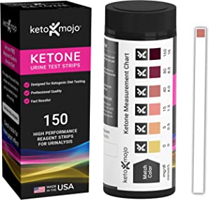 150 Ketone Test Strips with Free Keto Guide eBook & Free APP. Urine Test for Ketosis on Ketogenic & Low-Carb Diets. Extra-Long Strips.